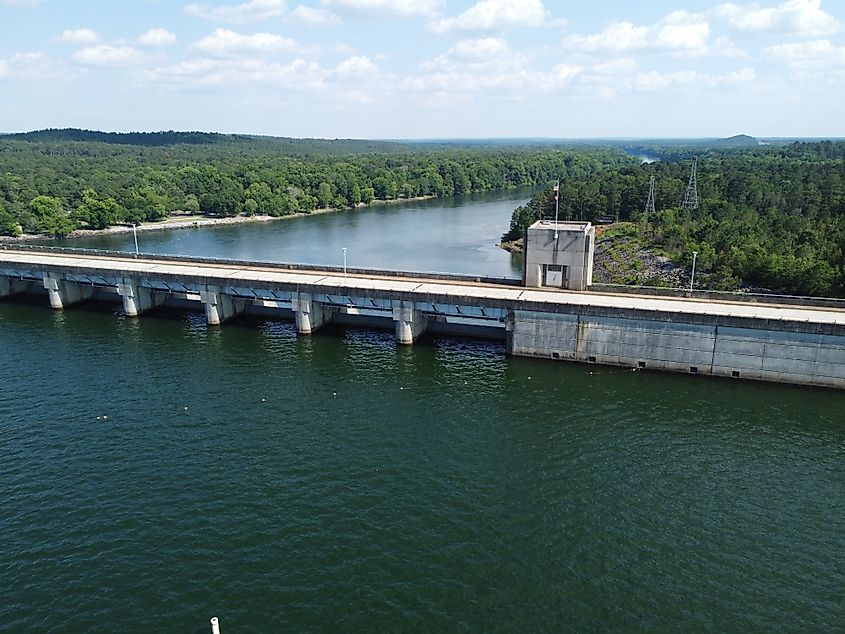 J. Strom Thurmond Dam (Clarks Hill Dam) near Clarks Hill, South Carolina.