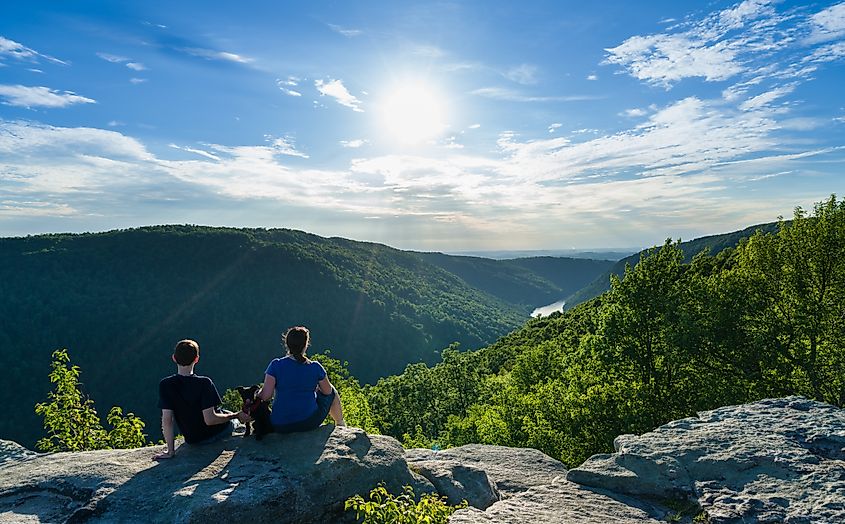 Vew of the Cheat River Canyon from Raven Rock in Coopers Rock State Forest, West Virginia.