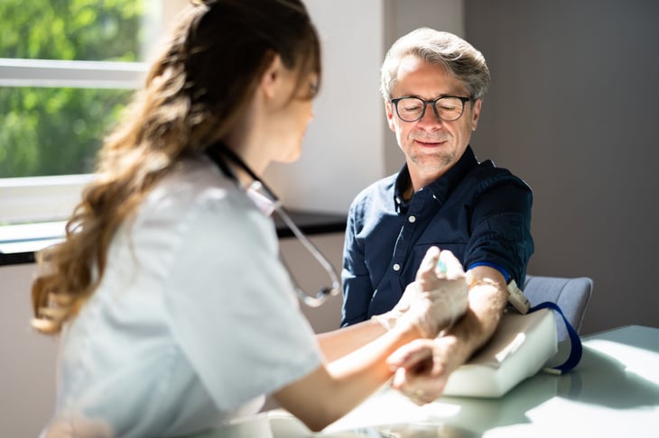 Patient getting a blood test