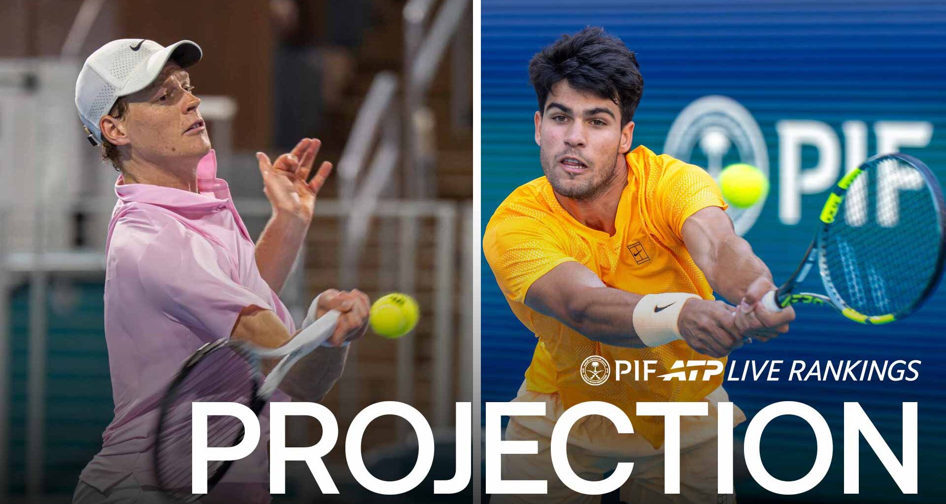 Jannik Sinner is chasing Carlos Alcaraz for the top spot in the PIF ATP Rankings.