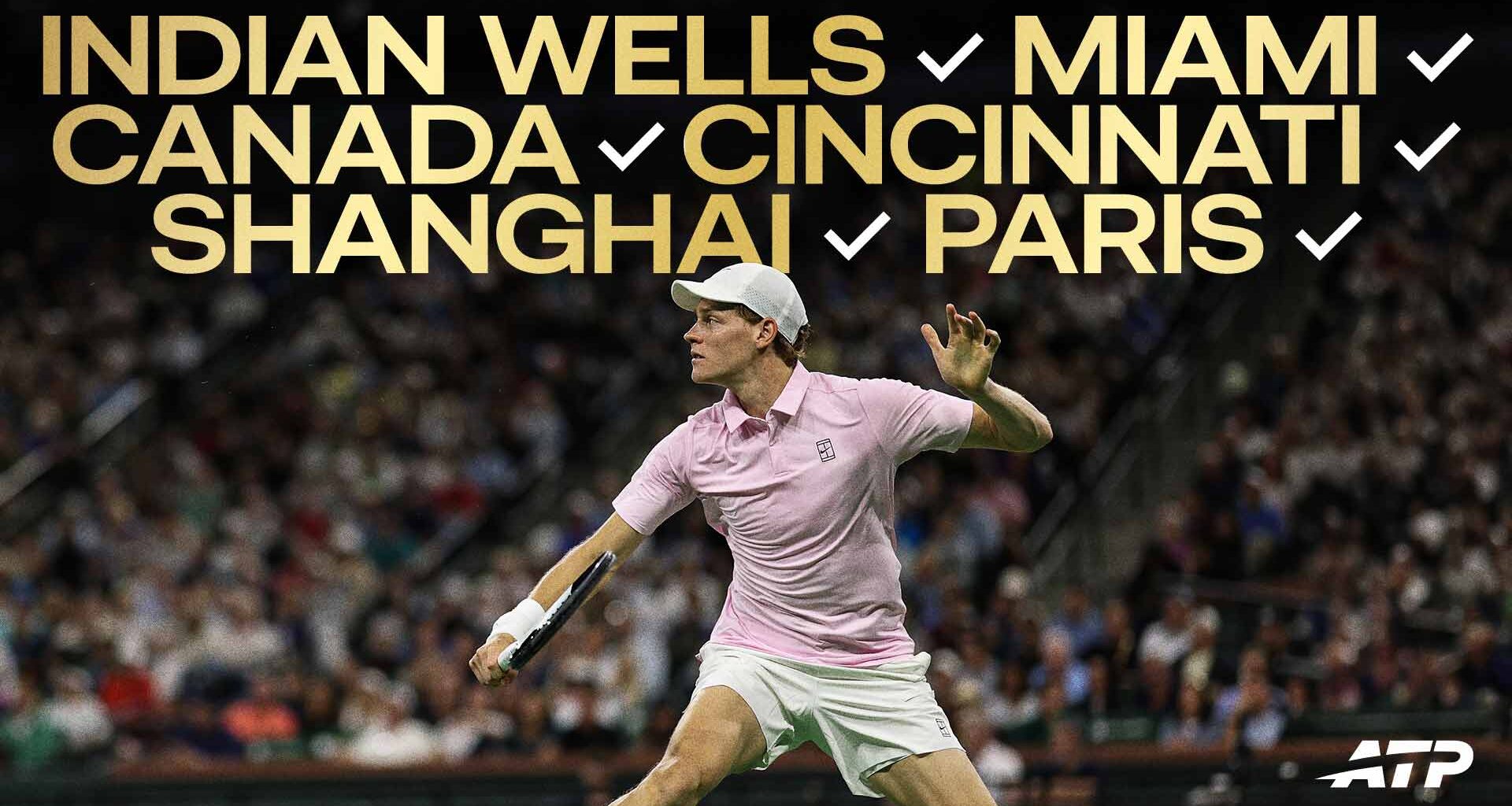 Jannik Sinner has won each of the hard-court ATP Masters 1000 events once.