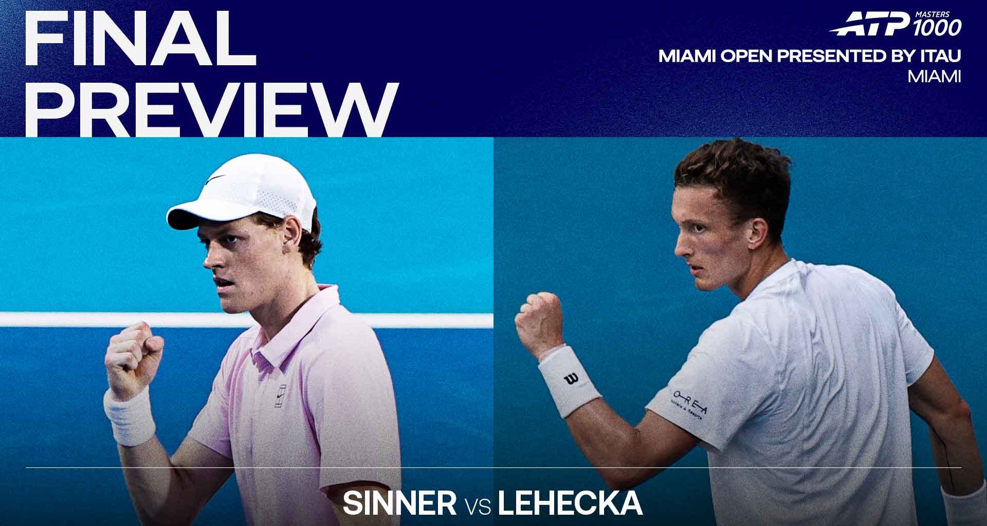 Jannik Sinner leads Jiri Lehecka 3-0 in the pair's Lexus ATP Head2Head series.
