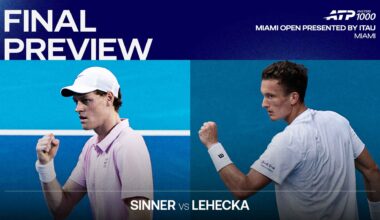 Jannik Sinner leads Jiri Lehecka 3-0 in the pair's Lexus ATP Head2Head series.