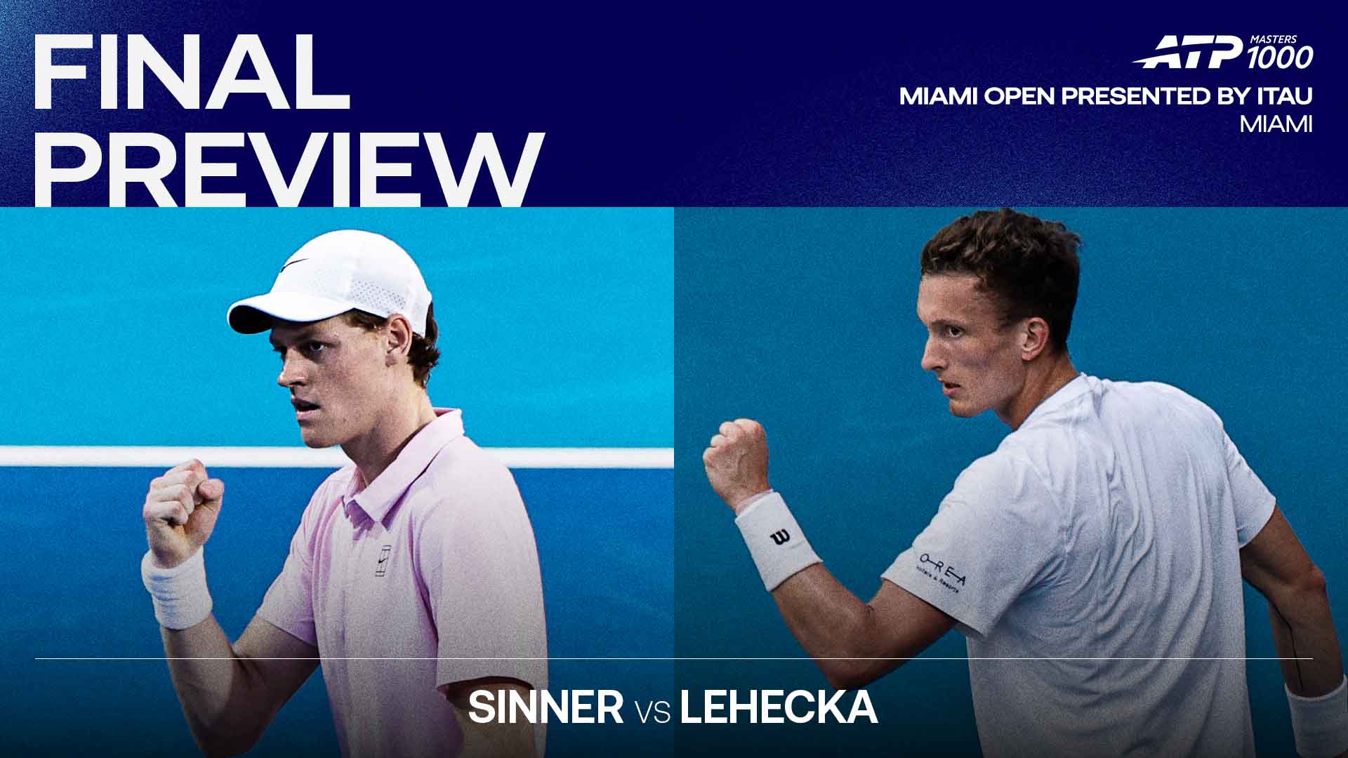 Jannik Sinner leads Jiri Lehecka 3-0 in the pair's Lexus ATP Head2Head series.
