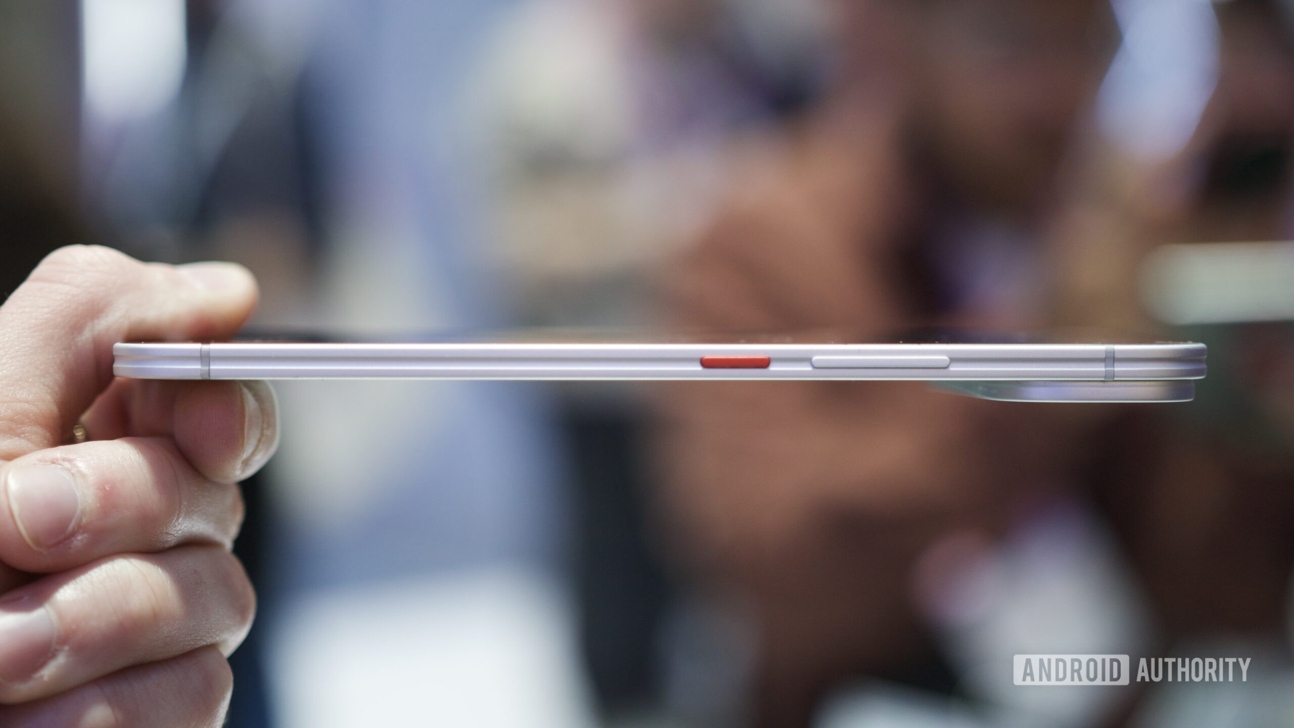 A side view of TECNO's slim concept phone at MWC 2026.