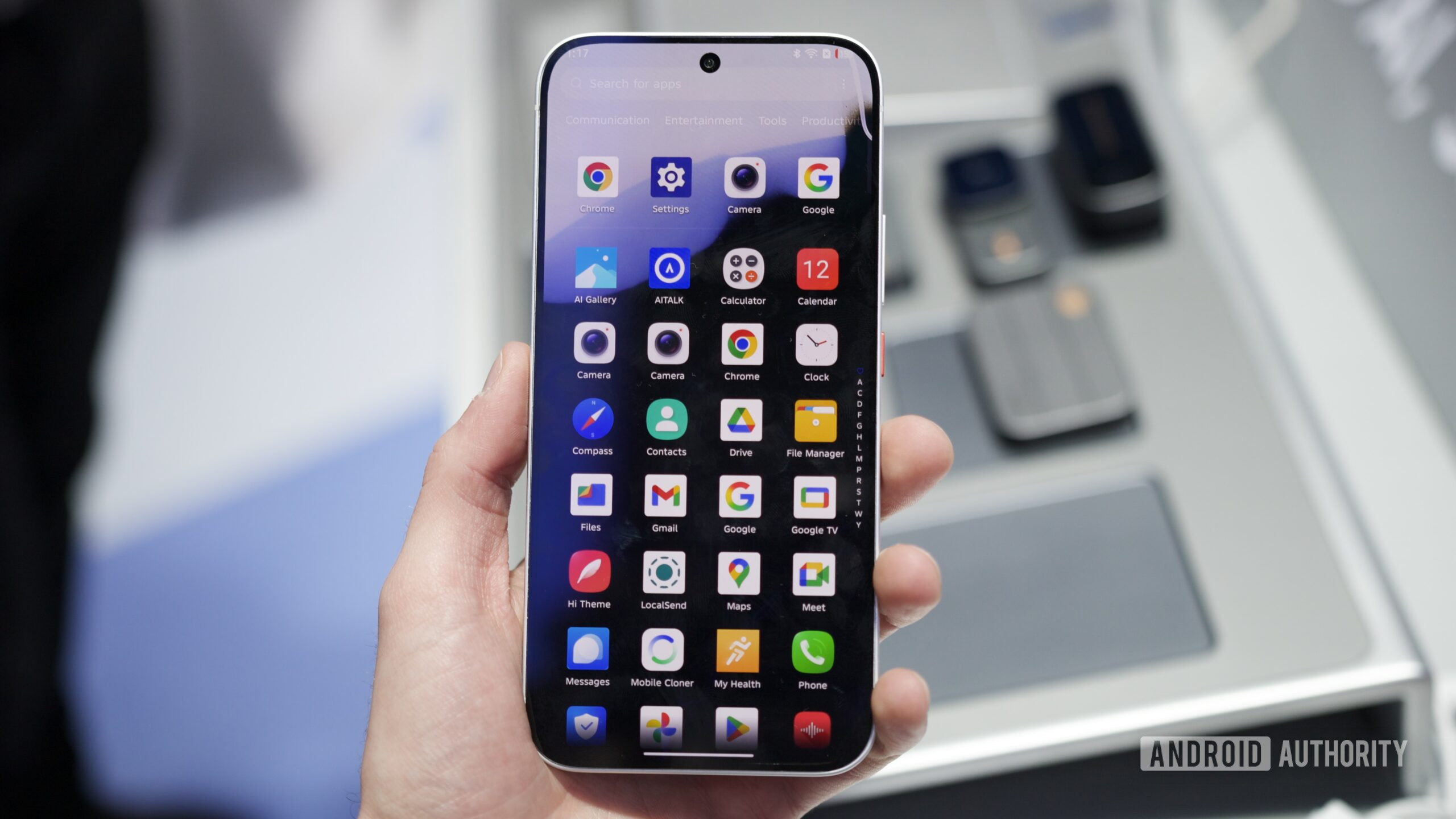 The app page on TECNO's slim concept phone at MWC 2026.