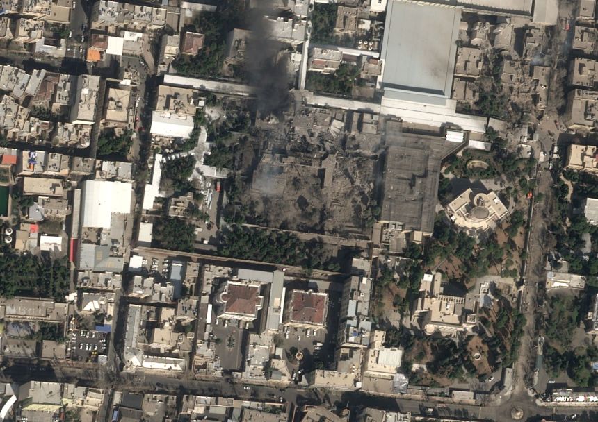 Satellite image shows smoke billowing from the compound of Iran’s Supreme Leader Ayatollah Ali Khamenei, in Tehran, on February 28, 2026, after Saturday's strikes.