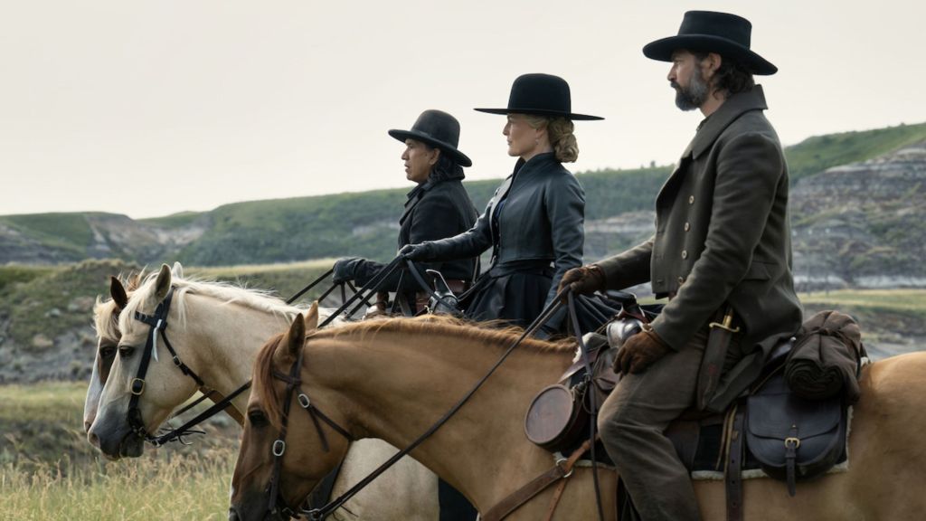 People riding horses in The Abandons.