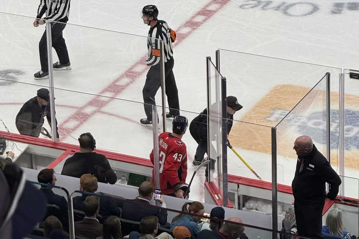 Tom Wilson yells at an official