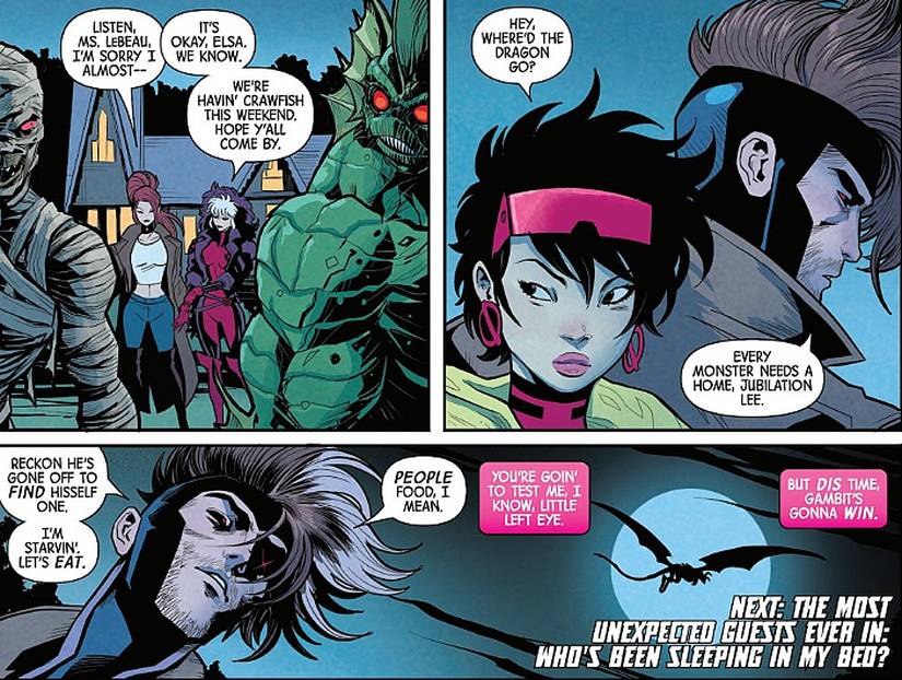 Uncanny X-Men #25, Sardurang flies off as Gambit resolves to defeat the Eye's bad influence