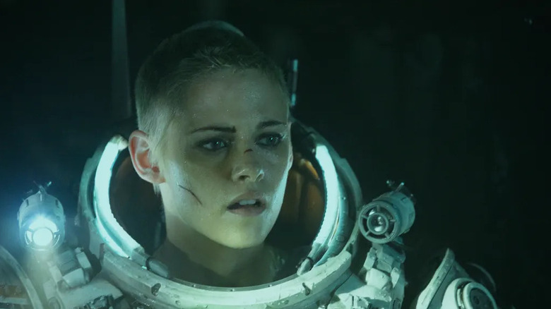 Norah Price (Kristen Stewart) stands in a pressured suit in Underwater