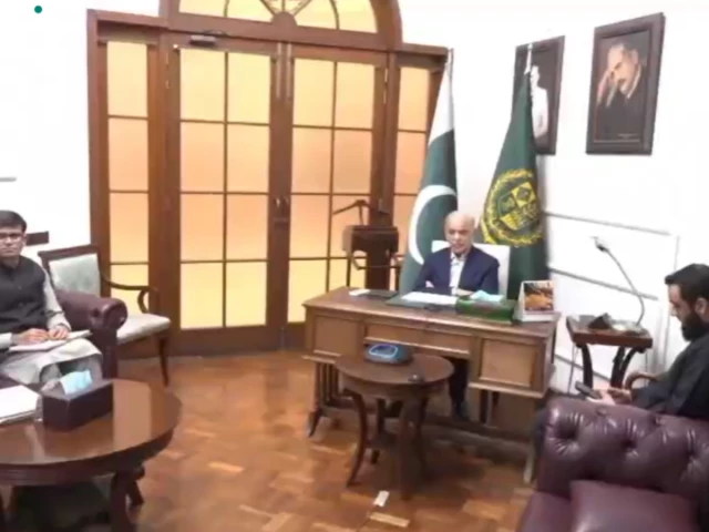 prime minister shehbaz sharif chaired a meeting on sunday to review pakistan s domestic food situation and the export of surplus commodities as gulf war disrupts supply photo pmo