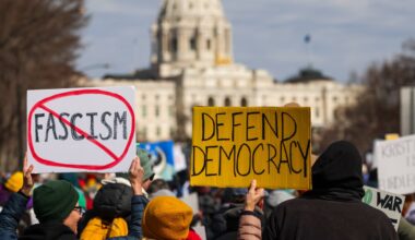 Anti-Trump protesters rally against ICE, Iran war : NPR