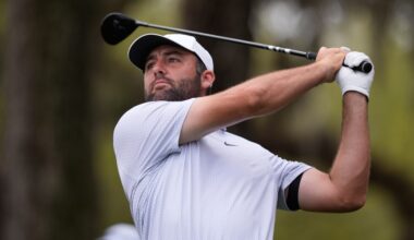 Scheffler struggles off the tee and spends time in the rain at Players
