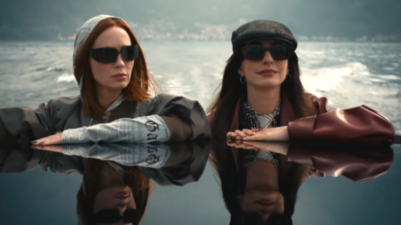 Emily Blunt and Anne Hathaway on a boat in The Devil Wears Prada 2