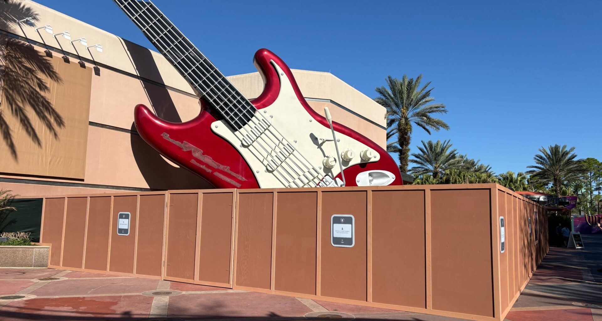 Aerosmith Already Erased from Rock &lsquo;n&rsquo; Roller Coaster as Construction Walls Surround Iconic Guitar