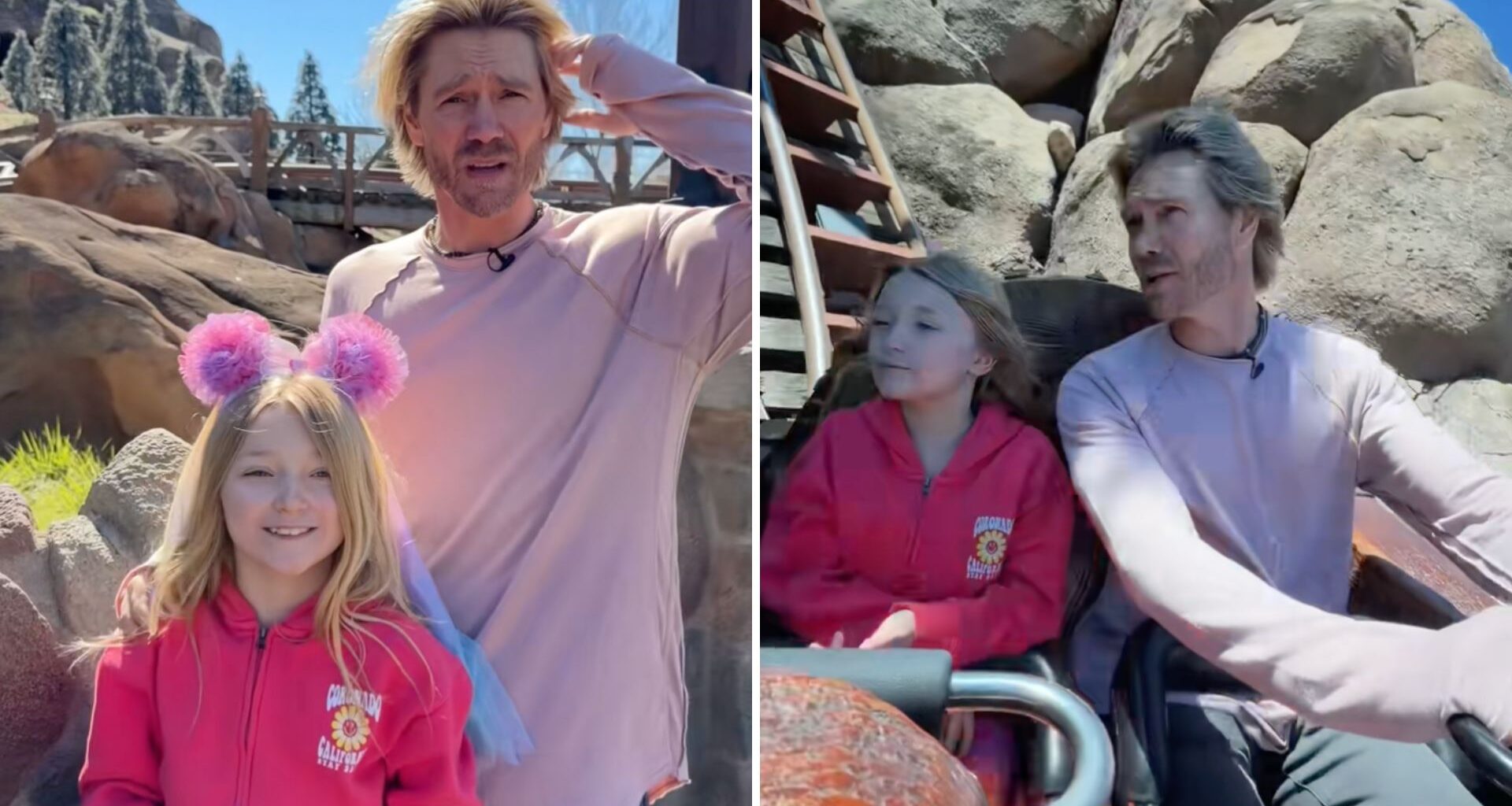 Chad Michael Murray and Daughter Try Not to React on Seven Dwarfs Mine Train