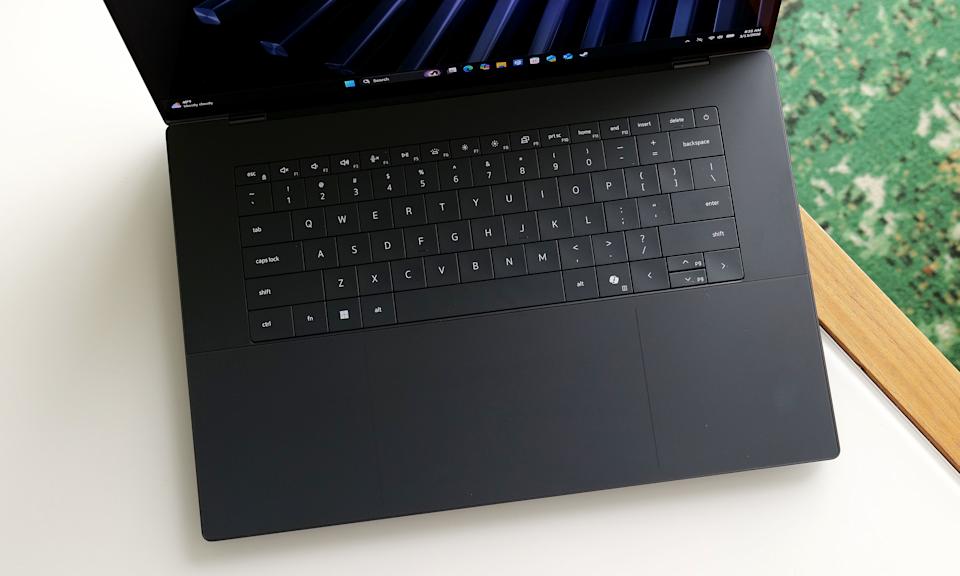 The XPS 16's keyboard looks great, but the lack of an anti-ghosting feature and somewhat shallow key travel aren't ideal. 