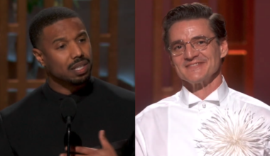 Michael B. Jordan and Pedro Pascal side-by-side on the 98th Oscars stage