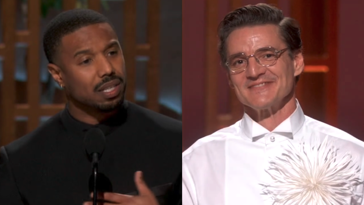 Michael B. Jordan and Pedro Pascal side-by-side on the 98th Oscars stage