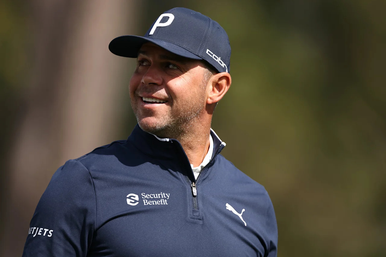 AUGUSTA, GEORGIA - APRIL 08: Gary Woodland of the United States smiles during a practice round prior to the 2026 Masters Tournament at Augusta National Golf Club on April 08, 2026 in Augusta, Georgia. (Photo by Jared C. Tilton/Getty Images)