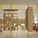© Guowei Liu Renovation Design of the Library, Chengdu Shude Experimental Middle School / Modum Atelier - Interior Photography, Shelving