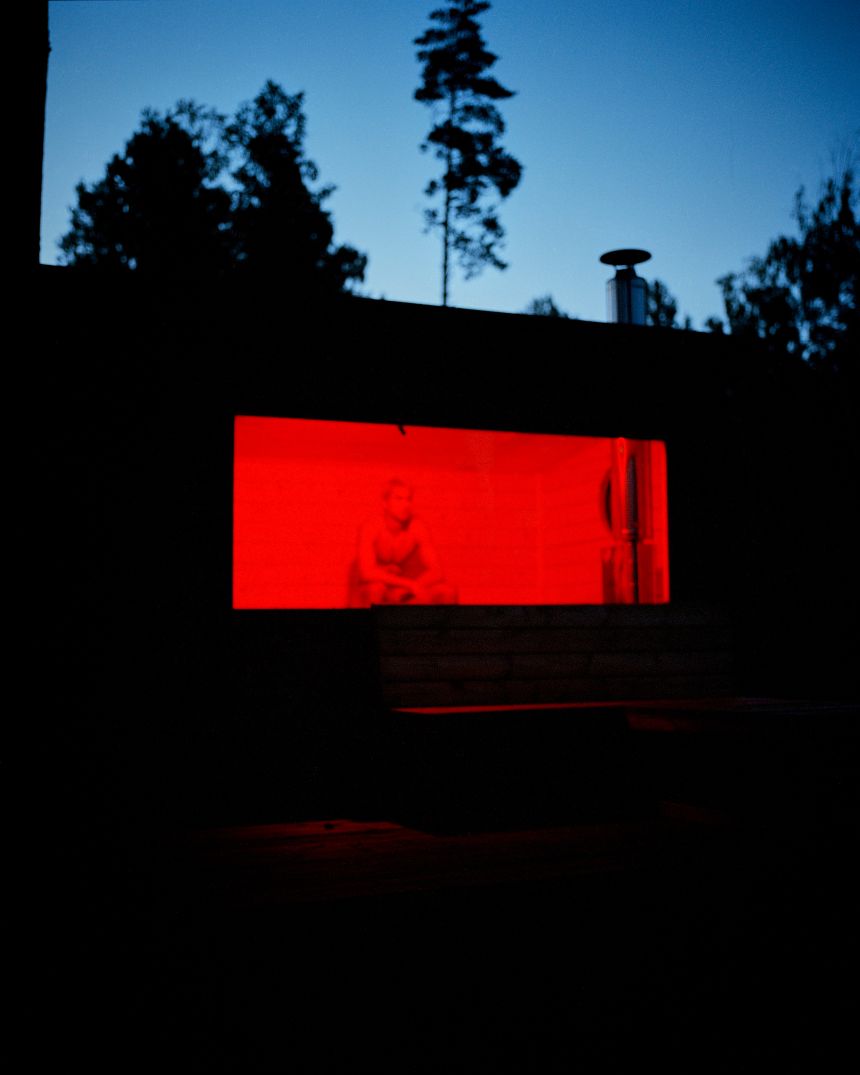 A self-portrait of Whiteman taken in a sauna near his log cabin in Sweden.