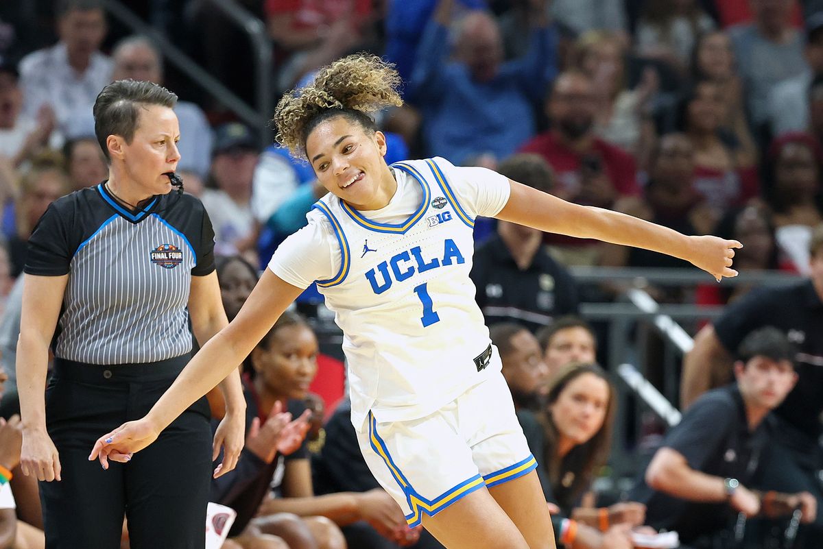 Kiki Rice stunned with a triple in the first quarter of the national championship game
