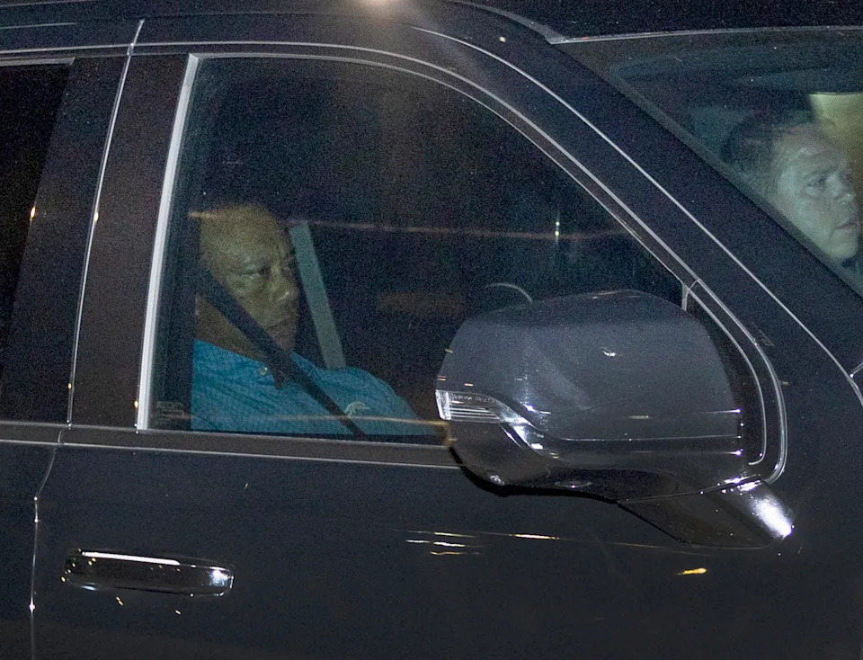 STUART, FLORIDA - MARCH 27: Tiger Woods is driven from the Martin County Jail after being arrested for driving under the influence after a car crash on March 27, 2026 in Stuart, Florida. The Martin County Sheriff's Office said that Woods and the other driver involved in the two-car crash in Jupiter Island, Florida, were not injured. (Photo by Joe Raedle/Getty Images)