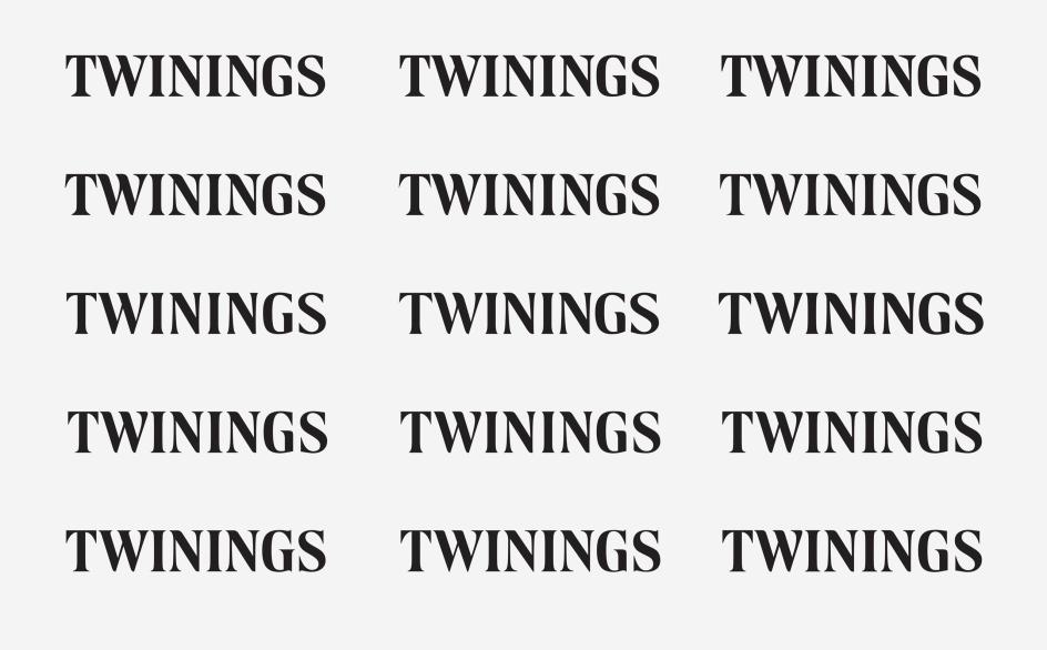 Early exploration work for Twinings wordmark commissioned by Brand Society, Melbourne.