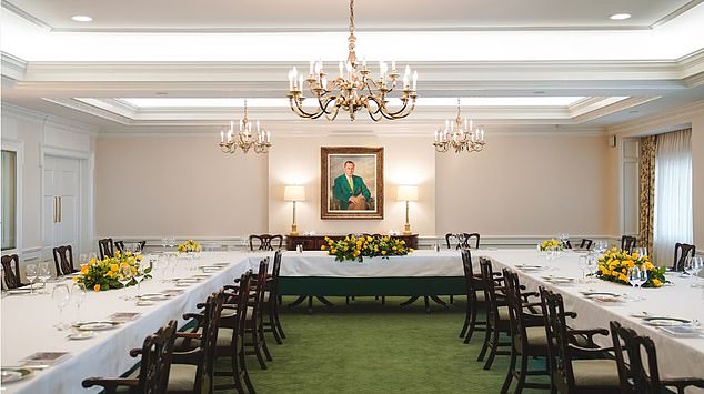 That table. It might just be the most sanctified in all of sport, approximately 40ft long and squeezed into the small library on the second floor of Augusta¿s stately clubhouse
