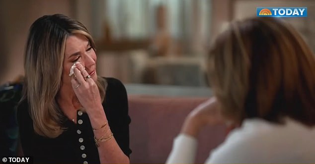 In a tearful interview with her NBC colleague Hoda Kotbm Savannah said of her Today colleagues: 'I have been so grateful to have this family'