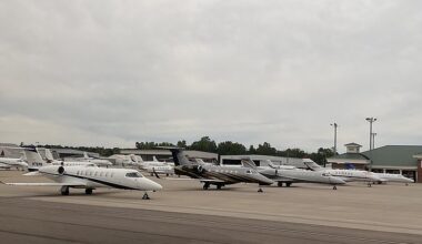 Dozens of private jets had already arrived at Augusta Regional Airport by Monday afternoon