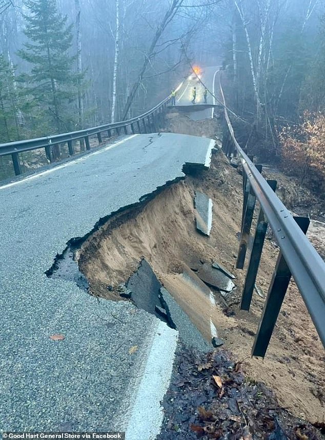 The Emmet County Sheriff's Office advised anyone driving along the route to seek an alternative to avoid the road damage