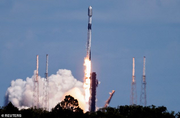 A SpaceX Falcon 9 rocket is launched, carrying 23 Starlink satellites into low Earth orbit in Cape Canaveral, Florida in 2024