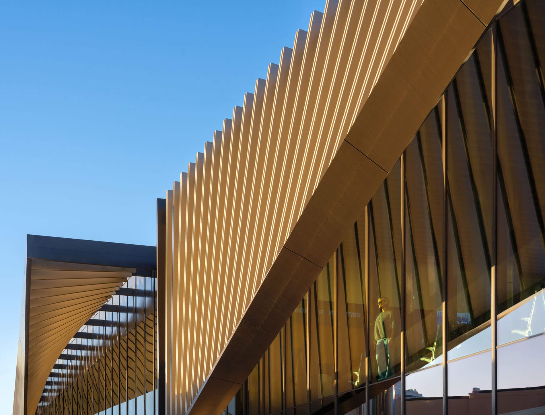close-up of the Brise-soleil shows its angled profile