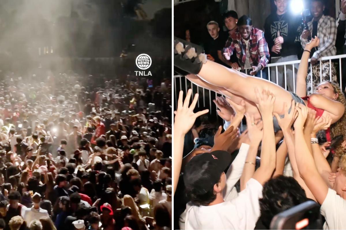 Insane ‘Project X’ style house party spirals out of control – as kids crowdsurf and a goat is passed around