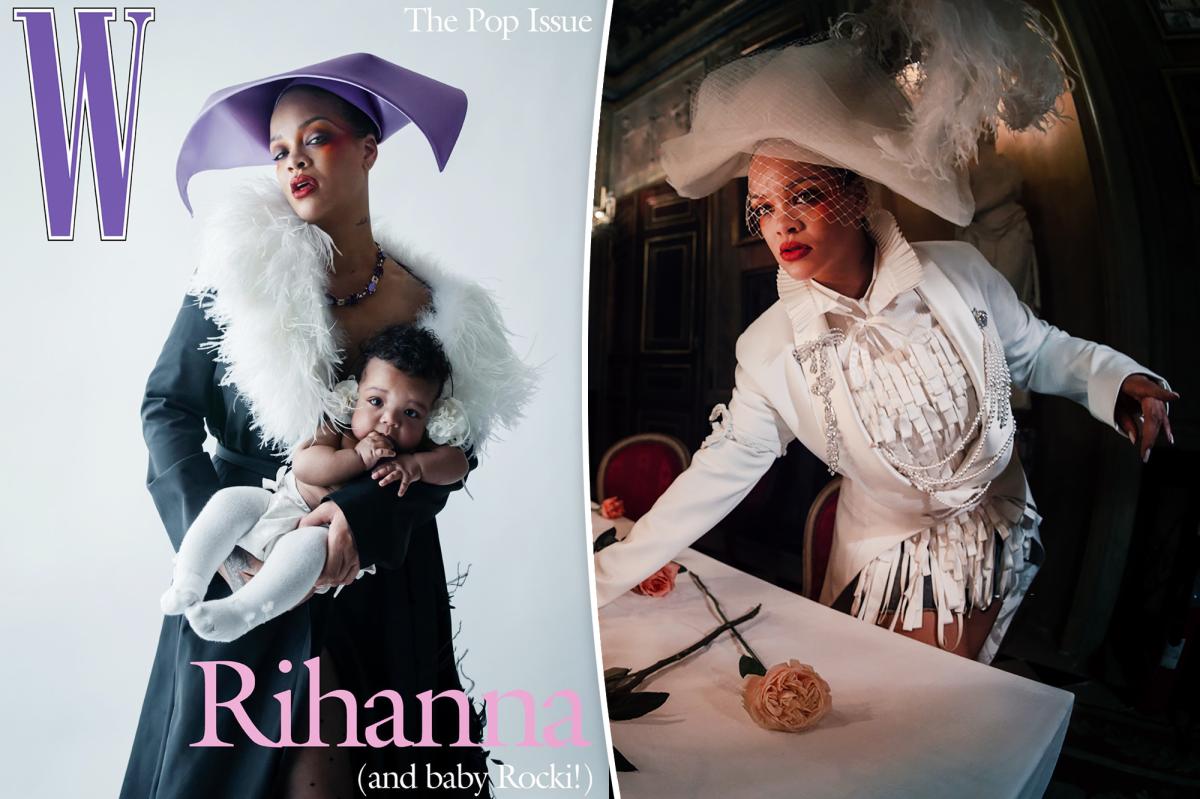 Rihanna covers W Magazine with baby Rocki Irish in Dior Haute Couture