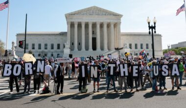 Supreme Court hears challenge to birthright citizenship as Trump attends arguments