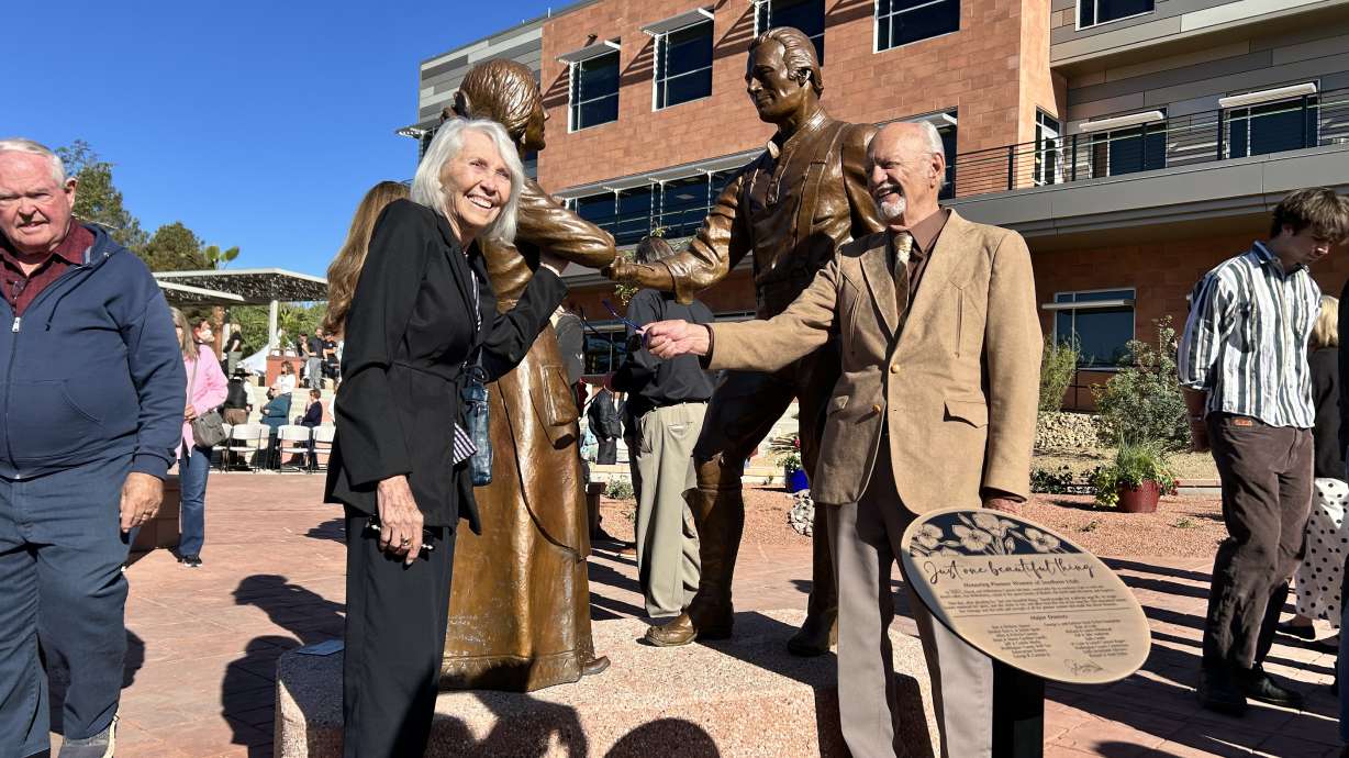 St. George unveils sculpture honoring pioneer woman who asked for 'just one beautiful thing'