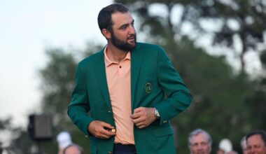 Scottie Scheffler arrives at Masters with 9-day-old son, Remy