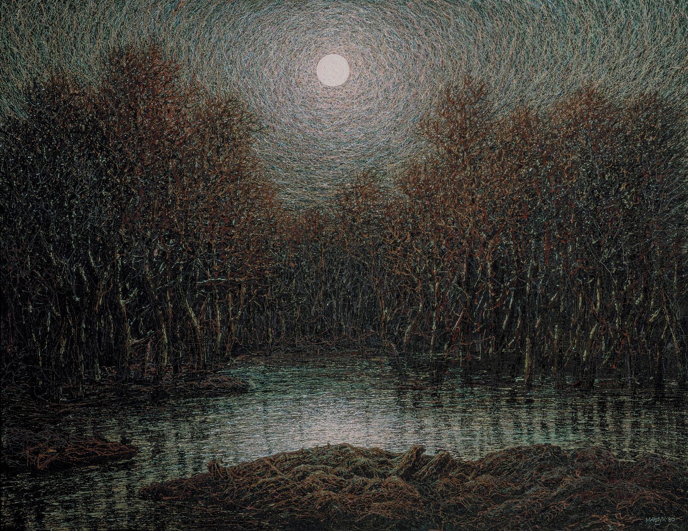 "Spring Waters" by Ivan Marchuk. Tempera on canvas painting, 1982.