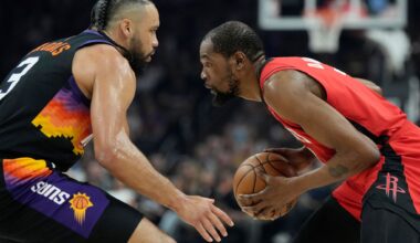 Kevin Durant scores 24 in his return to Phoenix, leads the Rockets past the Suns 119-105