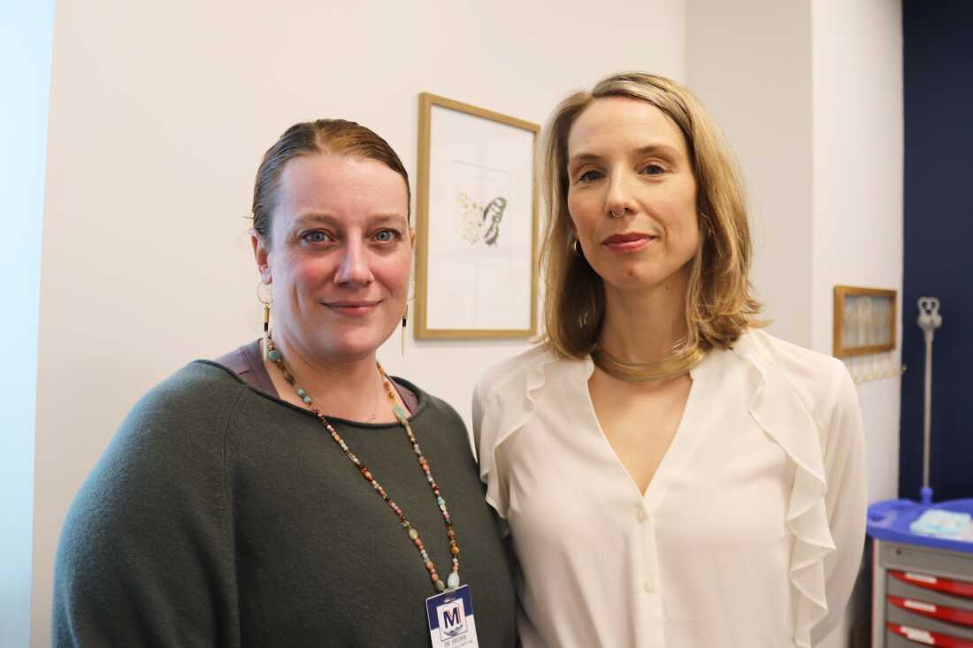 Shawn Brown (left) and Viktoria Koskenoja are physicians at Marquette Medical Urgent Care in Marquette, Michigan. When the local Planned Parenthood clinic shut down in the spring of 2025, Koskenoja held a community meeting to identify alternative options for providing in-person abortion services.