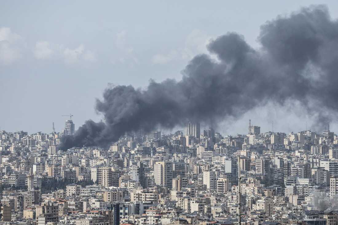 Smoke rises over Lebanon's capital of Beirut following Israeli airstrikes on Wednesday. Israel said it was targeting Iran-backed Hezbollah, despite a U.S. ceasefire with Iran.