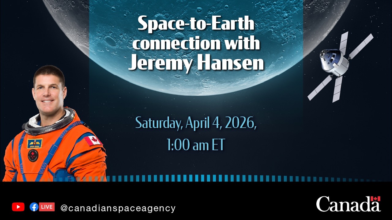 LIVE - Jeremy Hansen phones home for the first time from the Artemis II mission - YouTube