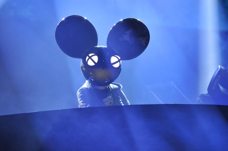 Deadmau5 performs at the 2015 Juno Awards in Hamilton, Canada.  