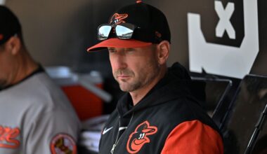 Orioles manager Craig Albernaz OK after line drive to face