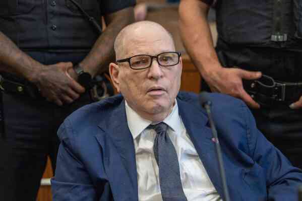 Harvey Weinstein appears in court in New York, Thursday, Jan. 8, 2026. (Steven Hirsch/New York Post via AP, Pool, File)