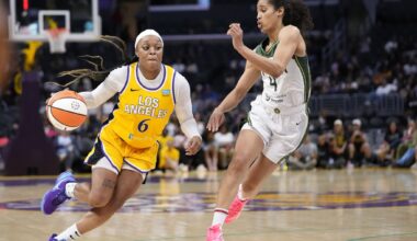Dallas Stars center Justin Hryckowian (49), right, celebrates his goal with defenseman Lian Bichsel (6) during the second period of an NHL hockey game against the Buffalo Sabres Wednesday, April 15, 2026, in Buffalo, N.Y. (AP Photo/Jeffrey T. Barnes)